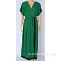 Vestido feminino Temperament com decote em V